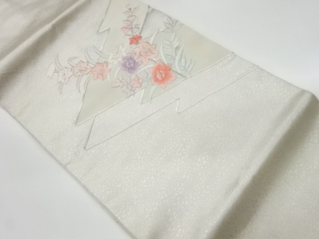 JAPANESE KIMONO / VINTAGE NAGOYA OBI / EMBROIDERY / FLOWERS